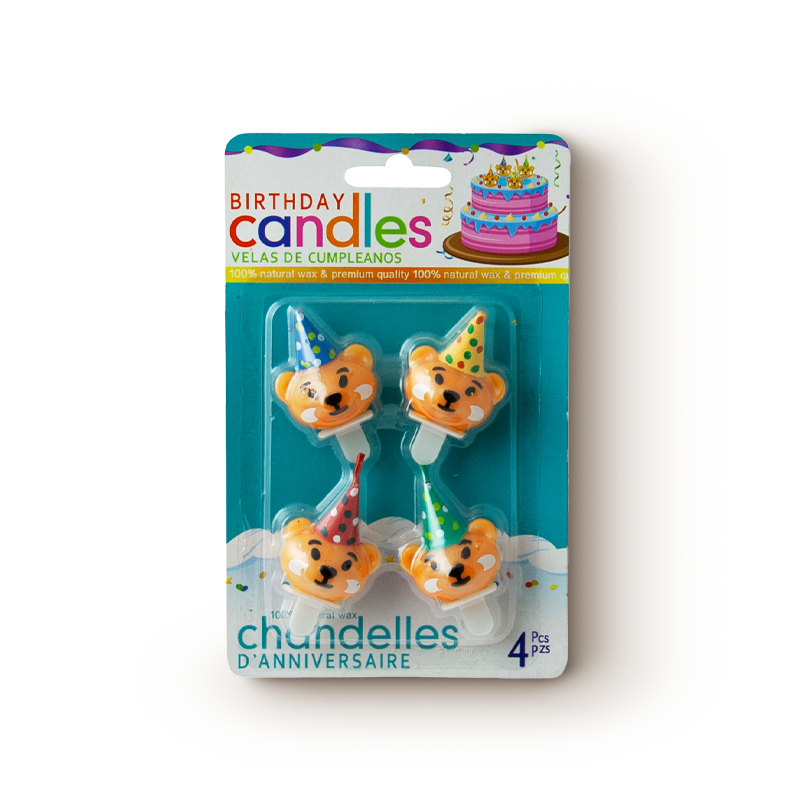 慶祝蠟燭｜小熊蠟燭4入 Bear Candle