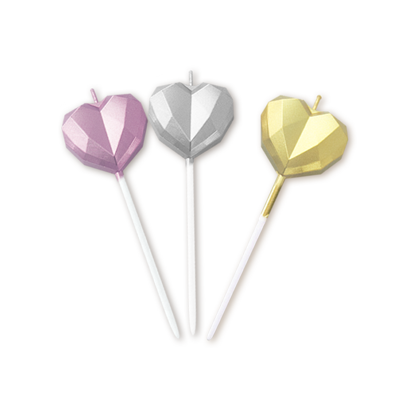 慶祝蠟燭｜愛心鑽石蠟燭 Heart Candle
