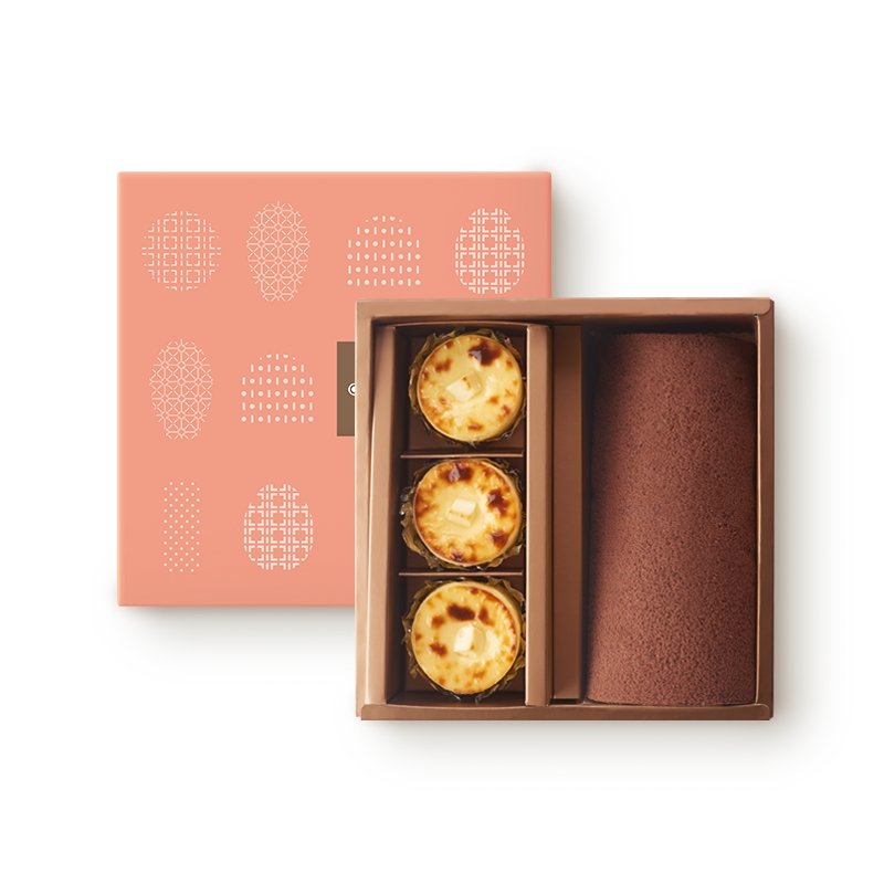 雕刻時光 純起司派+巧克力夢幻捲 Full Moon Gift Box_Cheese Pie & Chocolate Roll Cake - 向陽房 SHINEHOUSE - 組合款禮盒